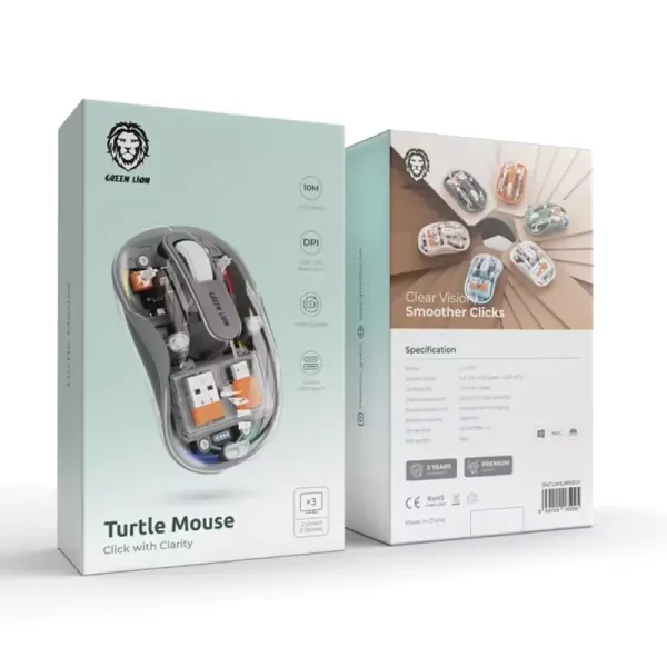 ماوس شفاف تارتل گرین لاین Green Lion Turtle Mouse
