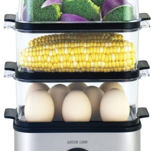 تخم مرغ پز 3 طبقه | بخارپز سبزیجات گرین لاین Green Lion 3-Tier Egg Cooker | Vegetable Steamer
