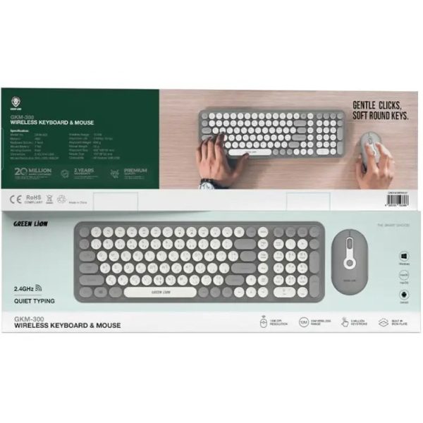کیبورد و ماوس بی سیم گرین لاین مدل GKM-300